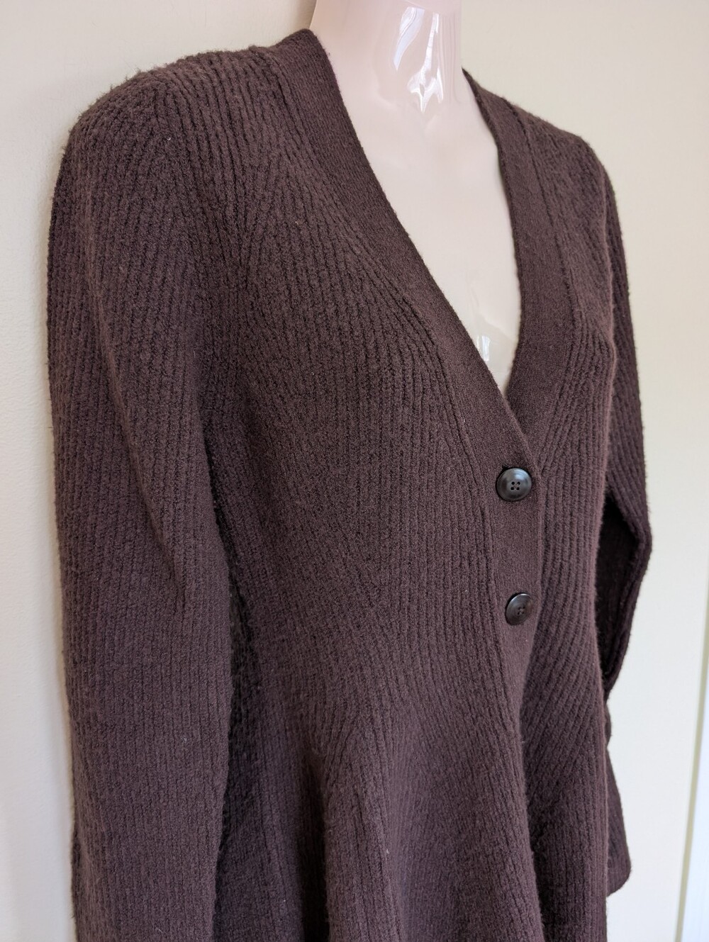 Anthropologie Maeve Hourglass Knit Cardigan Sweater Brown Medium - Picture 6 of 13